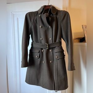 Army Green Wool Military Style Winter Coat